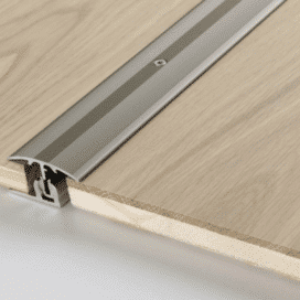 Obrázok produktu (P1739875) Transition profile in aluminium for engineered wood flooring Stainless steel, floor coverings 8–18 mm, solid steel, 1739875, 1000x45x0 mm