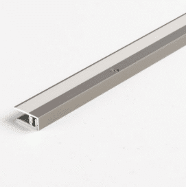 Obrázok produktu (P1739876) End profile in aluminium for engineered wood flooring Stainless steel floor coverings 8–18 mm solid steel 1739876 1000x30x0 mm