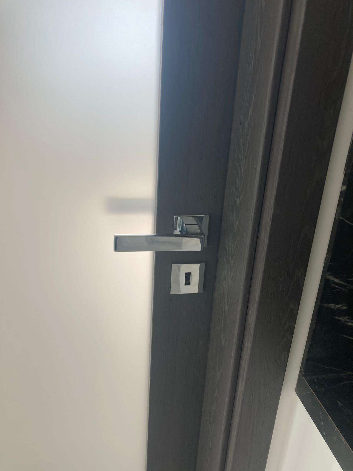 Dvere DOMINO2 a laminátová podlaha SolidStep Dvere DOMINO2 v dekore ANTRACIT s chrómovou kľučkou